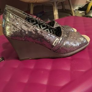 Toms silver worn 1 hour only size 9